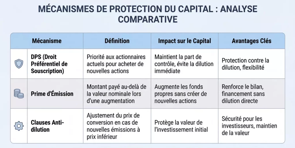 GOWeeZ - tableau mécanisme de protection du capital , analyse comparative